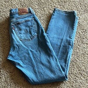 Women’s Levi's 501 High Rise 5 Button Blue Distressed Jeans; Size 28/30